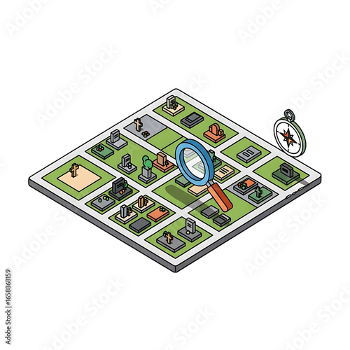 Digital cemetery map symbolizing modern memorial navigation.