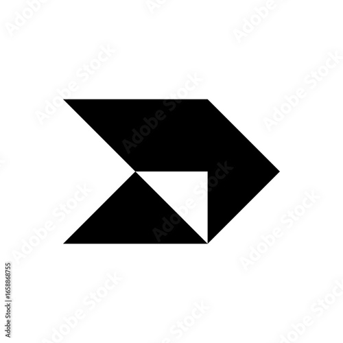 Letter D arrow bold minimal logo design