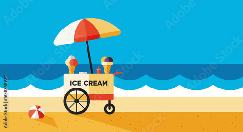 Enjoy a sweet summer day with delicious ice cream from a beachside vendor