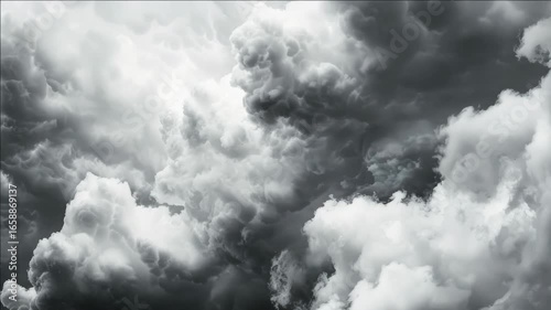 A dramatic sky with heavy clouds and a hint of dark storm approaching.