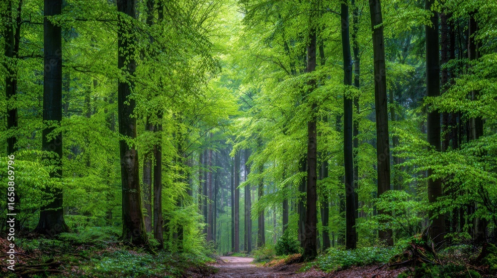 Fototapeta premium Lush green forest path