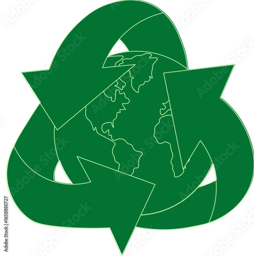 medio ambiente. mundo reciclable, planeta sin contaminación. vector sin fondo, fondos transparentes, png