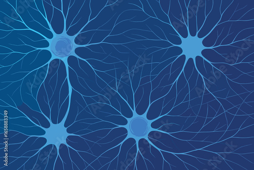 A stylized depiction of neurons, branching out in intricate patterns. The focus is on their web-like connections, symbolizing communication processes.