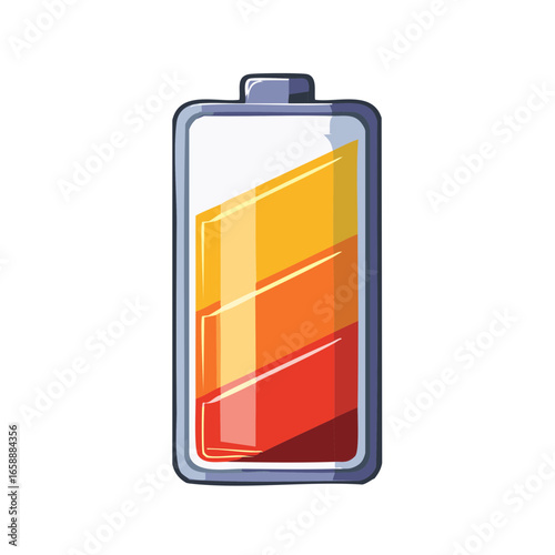 Low battery indicator showing depletion with red orange yellow color gradient