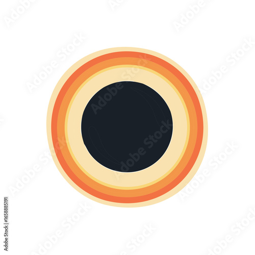 Abstract Black Hole Illustration with Orange Accretion Disk Sci Fi Concept