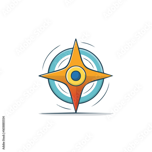 Spinning Shuriken Illustration with Energetic Motion Trails for Dynamic Design