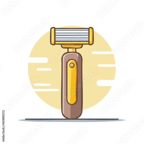 Cartoon Style Razor Illustration. Personal Grooming. Shaving Razor Icon.