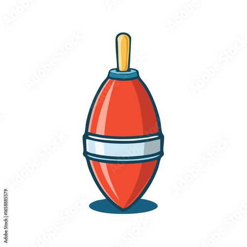 Red Fishing Bobber or Float Illustration for Angling Activities and Equipment