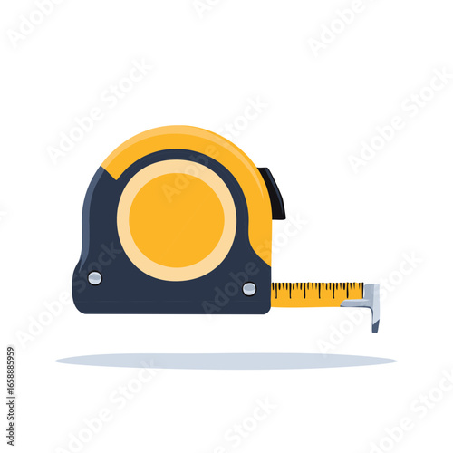 Yellow and Blue Retractable Measuring Tape Tool for Carpentry and DIY Projects