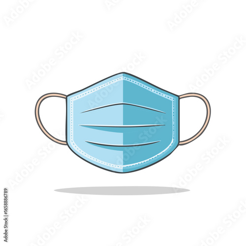Surgical Face Mask Illustration Against Airborne Viruses Prevention and Protection