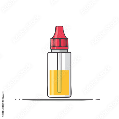 Vape Juice in Clear Bottle with Red Cap: E-liquid Flavoring for Electronic Cigarettes