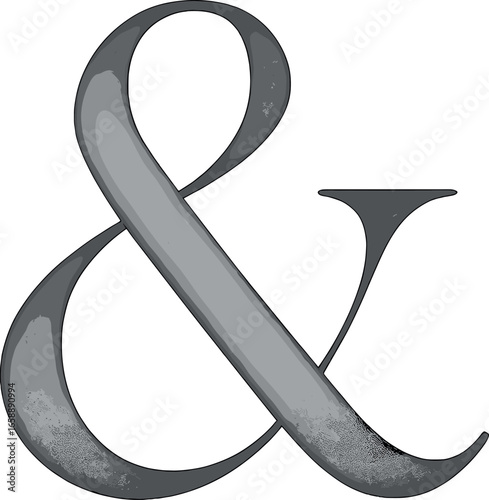 A simple, symmetrical ampersand symbol is the focal point, exuding elegance through its fluid curves. The design maintains a minimalist approach,