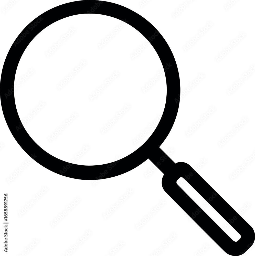 custom made wallpaper toronto digitalA magnifying glass icon with a thick black outline, featuring a circular lens and a straight handle. It symbolizes search and inquiry, with the clear