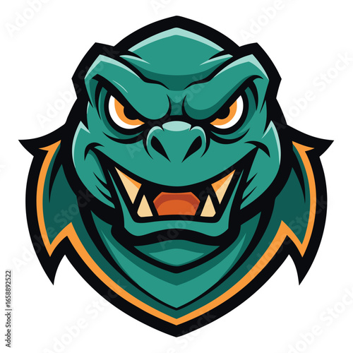 Aggressive furious tortoise head mascot logo design featuring bold wrinkles and intense expression