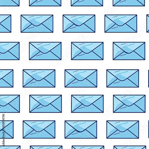 Blue envelope pattern, digital communication, white background, website design