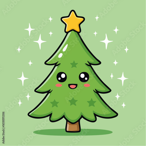 Cute Christmas tree illustration