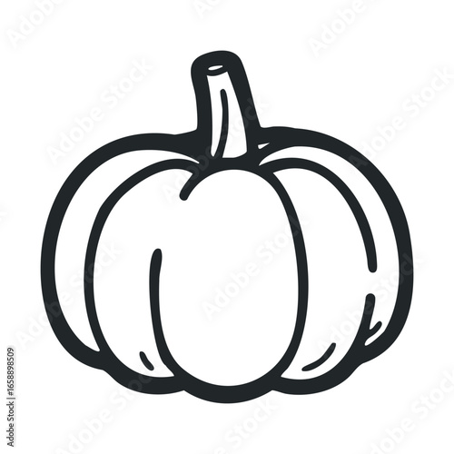 Outline of pumpkin for autumn decoration and seasonal crafts. Vector illustration