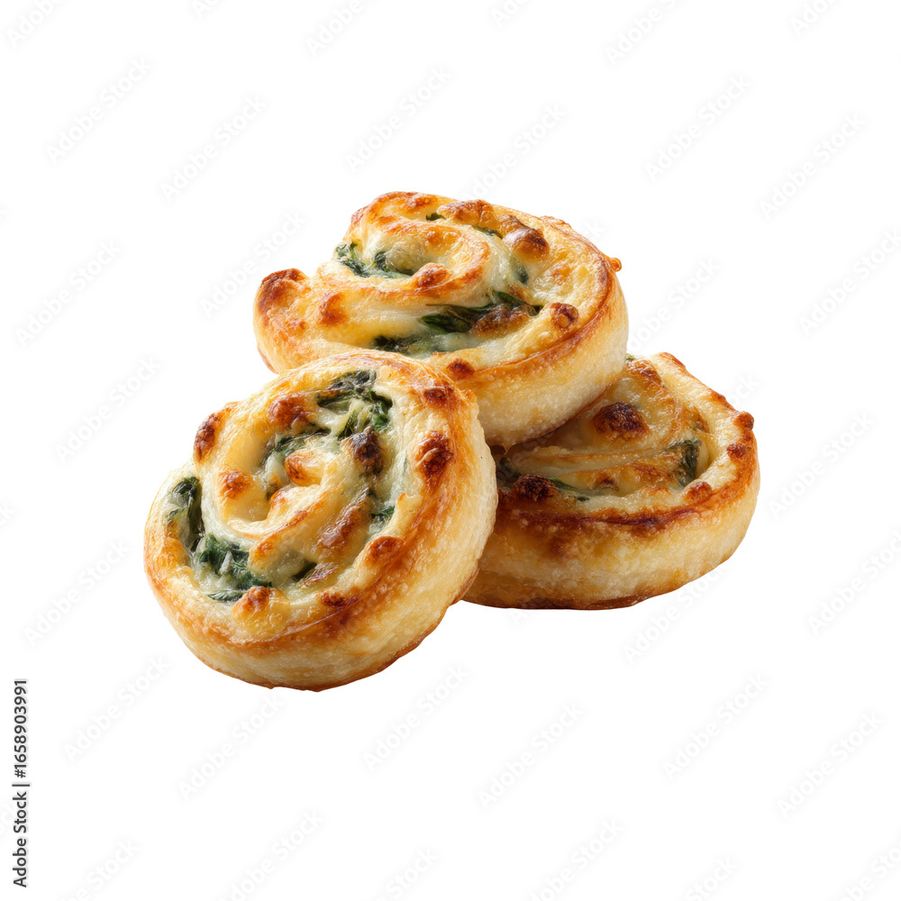 Fototapeta premium Delicious Spinach and Cheese Pastry Rolls - Appetizer Food Photography