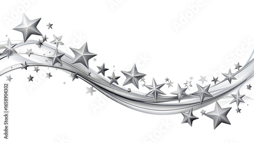 Glowing silver wave illustration of a christmas tree isolated on white background. PNG Transparent file type with high definition quality And vibrant color grading Available.