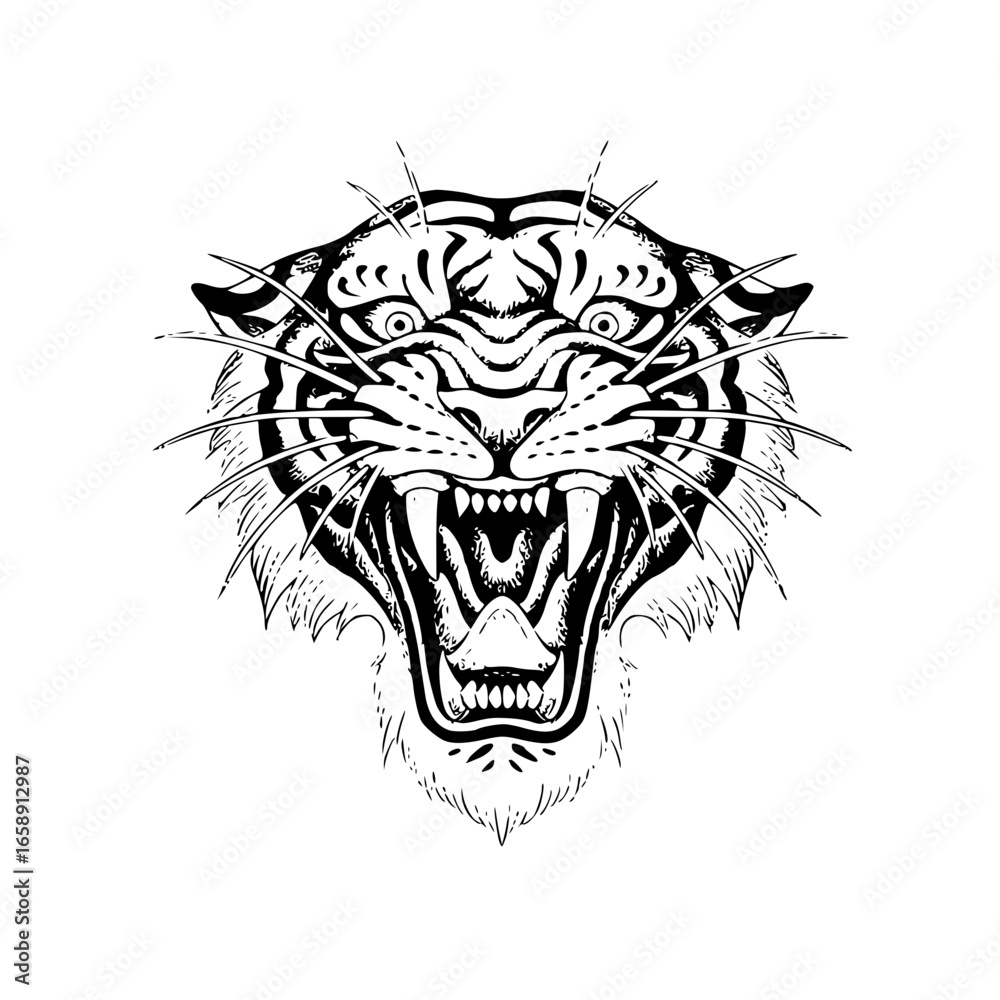 Obraz premium tiger head vector