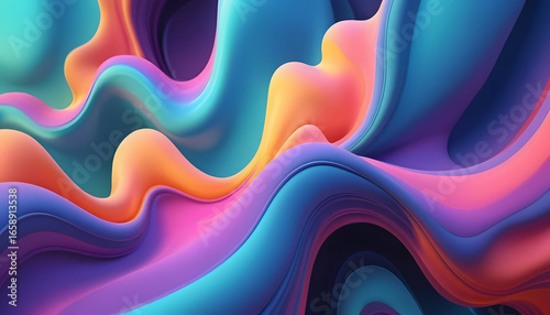 Vibrant Abstract Colorful Wave Background with Flowing Gradient Lines
