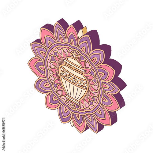 Mandala with urn symbolizing eternity.