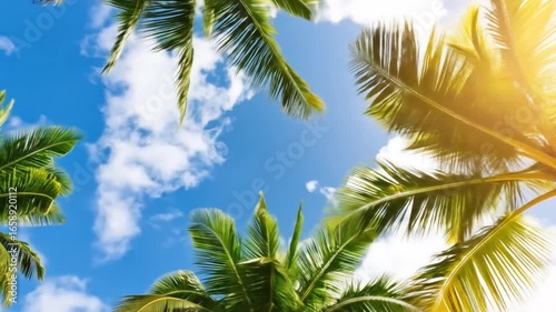 Wallpaper Mural Palm trees sky sunny view Torontodigital.ca