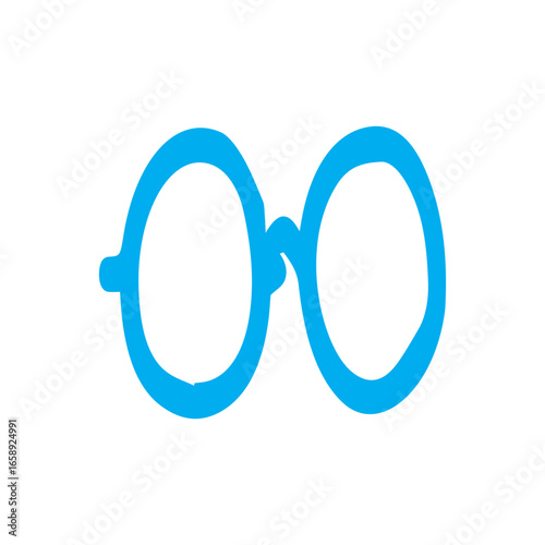 Simple Blue Eyeglasses Icon