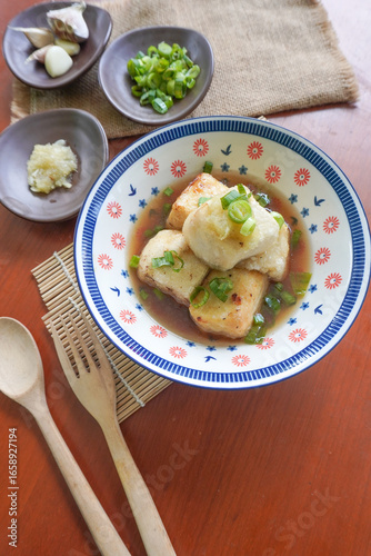 Cuadro en lienzo Agedashi Tofu is a spicy fried tofu dish from Japan