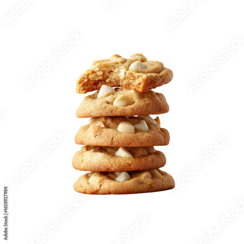 Stack of Delicious White Chocolate Macadamia Nut Cookies