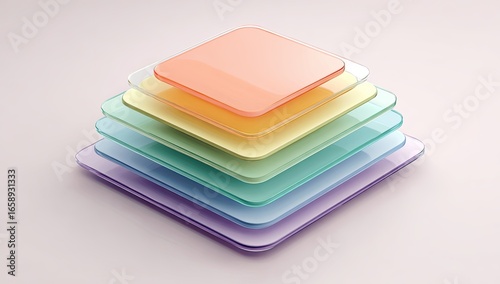 Colorful layered square pyramid