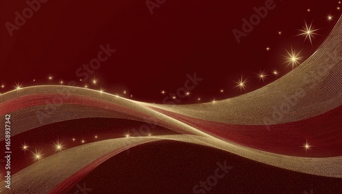 Abstract elegant background with gold and red waves