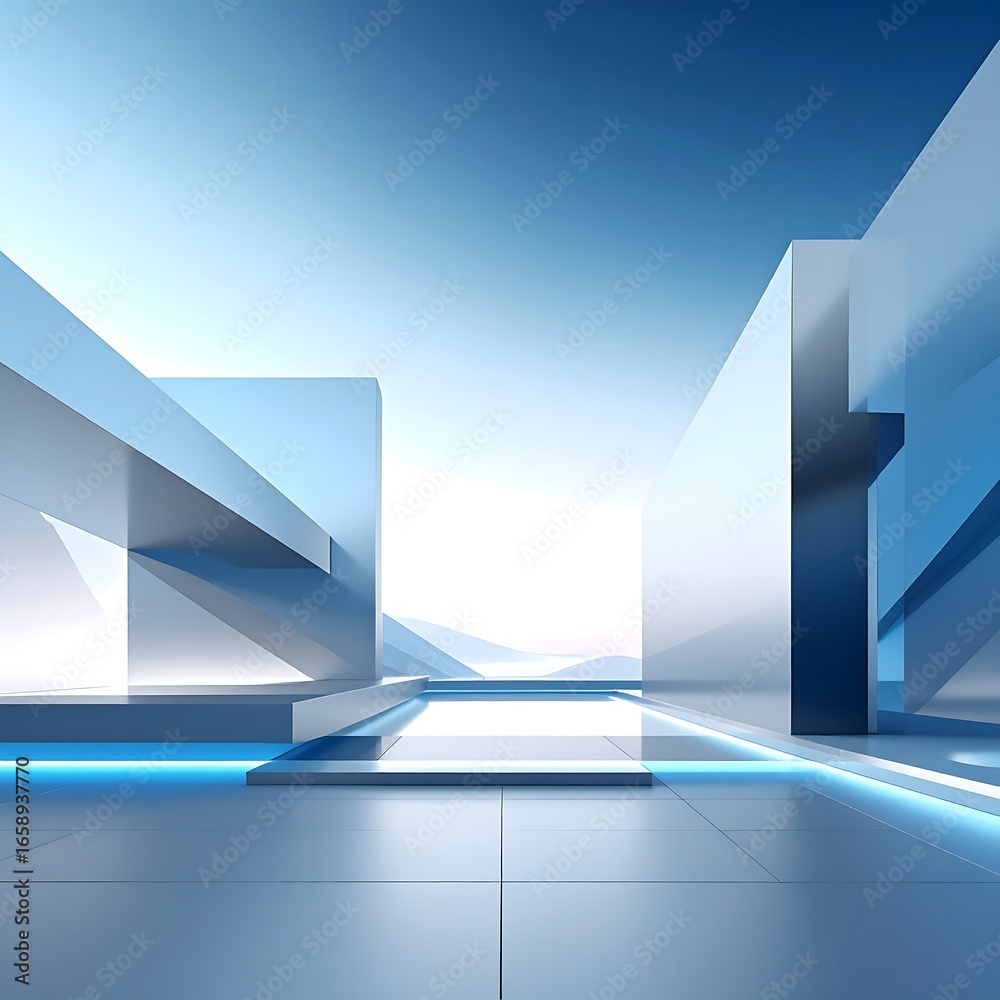 Fototapeta premium Futuristic architectural scene