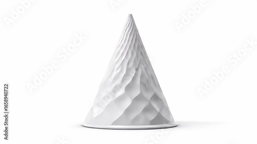Wallpaper Mural Abstract White Cone: 3D Render of Textured Sculptural Form Torontodigital.ca