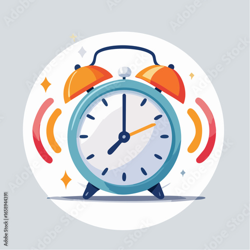 Colorful Alarm Clock Illustration