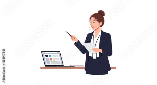 Online education presentation given by a professional tutor or teacher