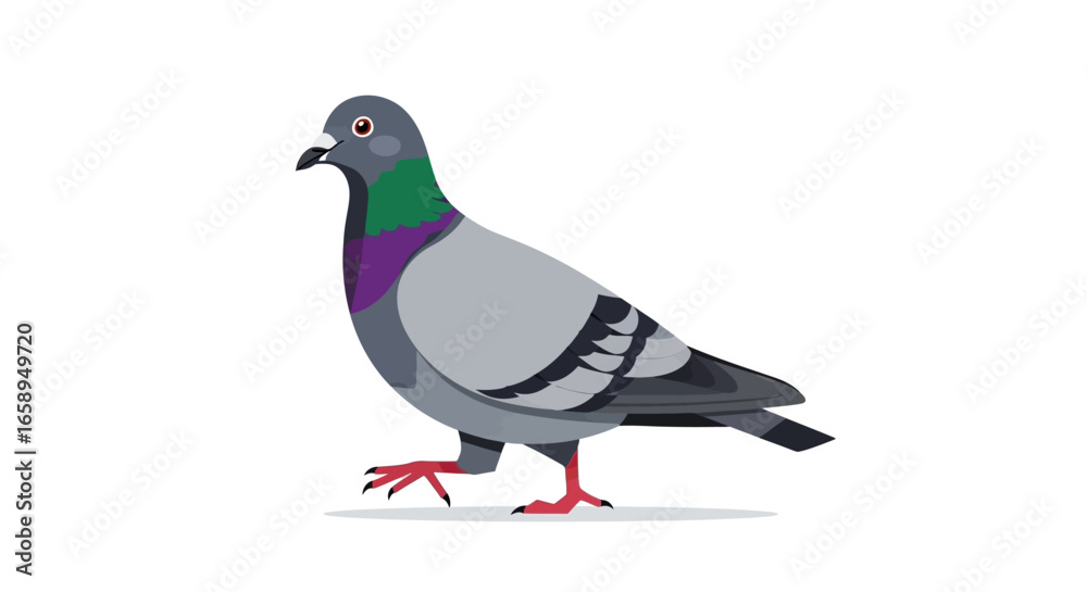 Obraz premium Stylized pigeon artwork displaying vibrant color gradients and streamlined design elements conveying a modern animated style suitable for projects