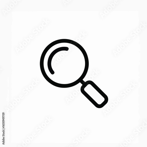 Magnifying glass icon representing search, explore, find, and discover concepts for business and web design needs