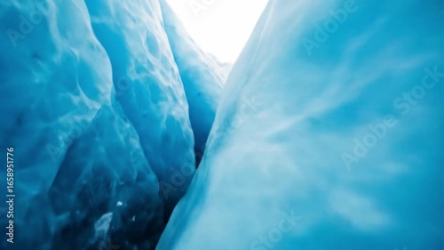 Wallpaper Mural Closeup of bluish ice formations suggesting a glacier or icy cave Texture is uneven with white light at the top edge Torontodigital.ca