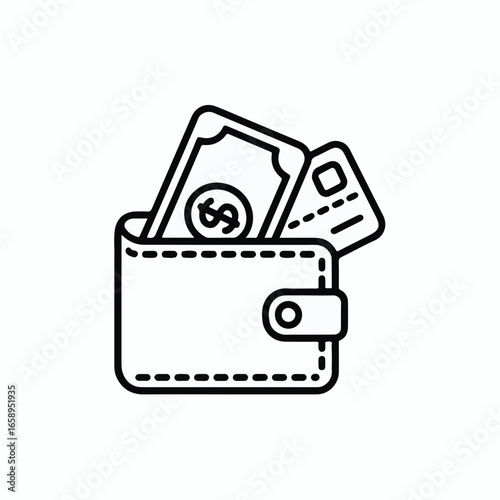 Wallet with cash and credit card representing finance, savings, and secure transactions for modern business and personal use