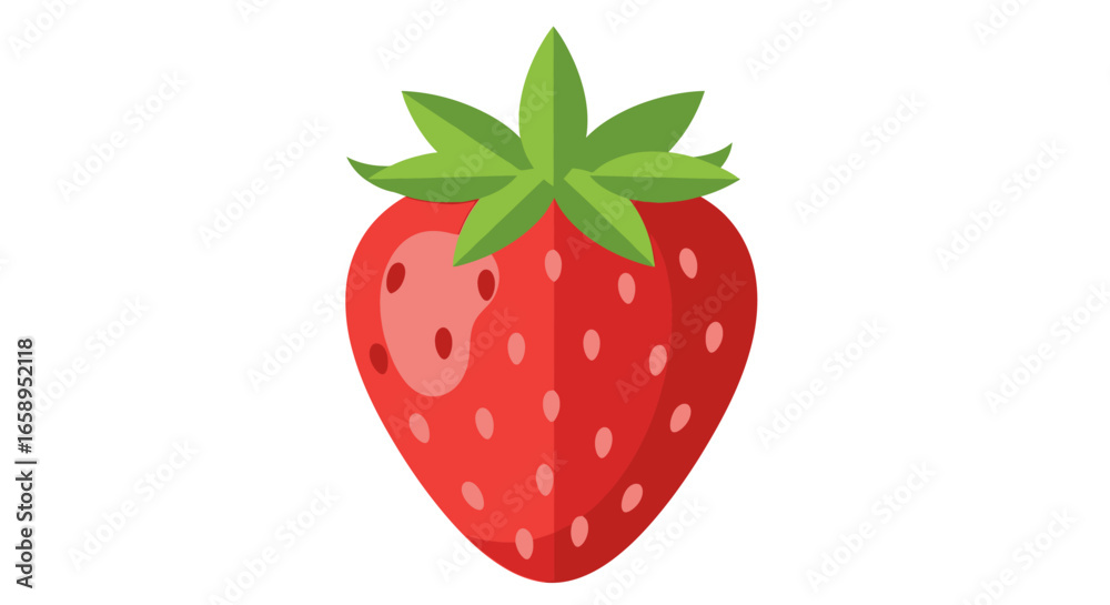 Fototapeta premium Vibrant strawberry illustration with geometric flair and minimalist design creating an engaging visual fruit icon for digital applications