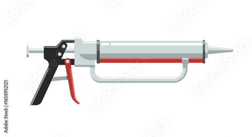 Cartoon illustration of a caulking gun used for sealing gaps and cracks