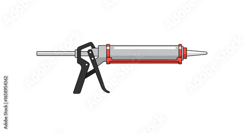 Illustration of caulking gun, a tool for sealing gaps and cracks project
