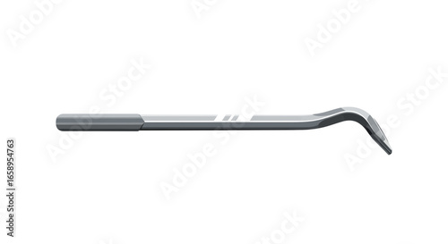 Isolated grey crowbar illustration on a white background, hand tool