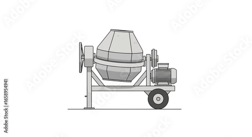 Portable cement mixer, essential equipment for mixing concrete or mortar onsite