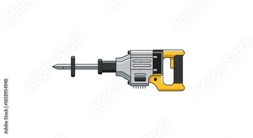 Powerful demolition hammer vector illustration for construction projects