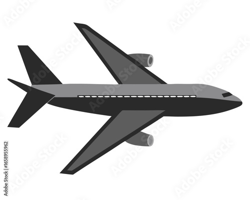 Monochrome Airplane Travel Vector Illustration


