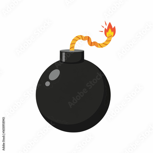 bomb with burning fuse