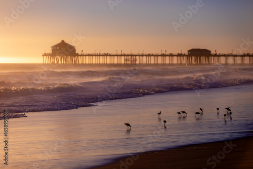 sunset on the beach in Los Angeles