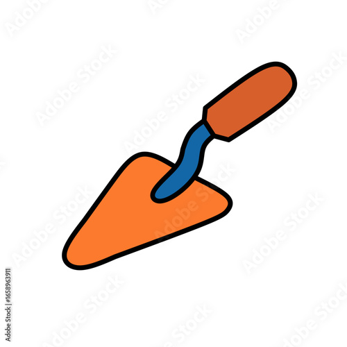 Cartoon Handdrawn Trowel Construction Equipment Illustration Icon Graphic
